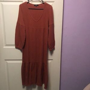 7FAM Burnt Orange Maxi Dress